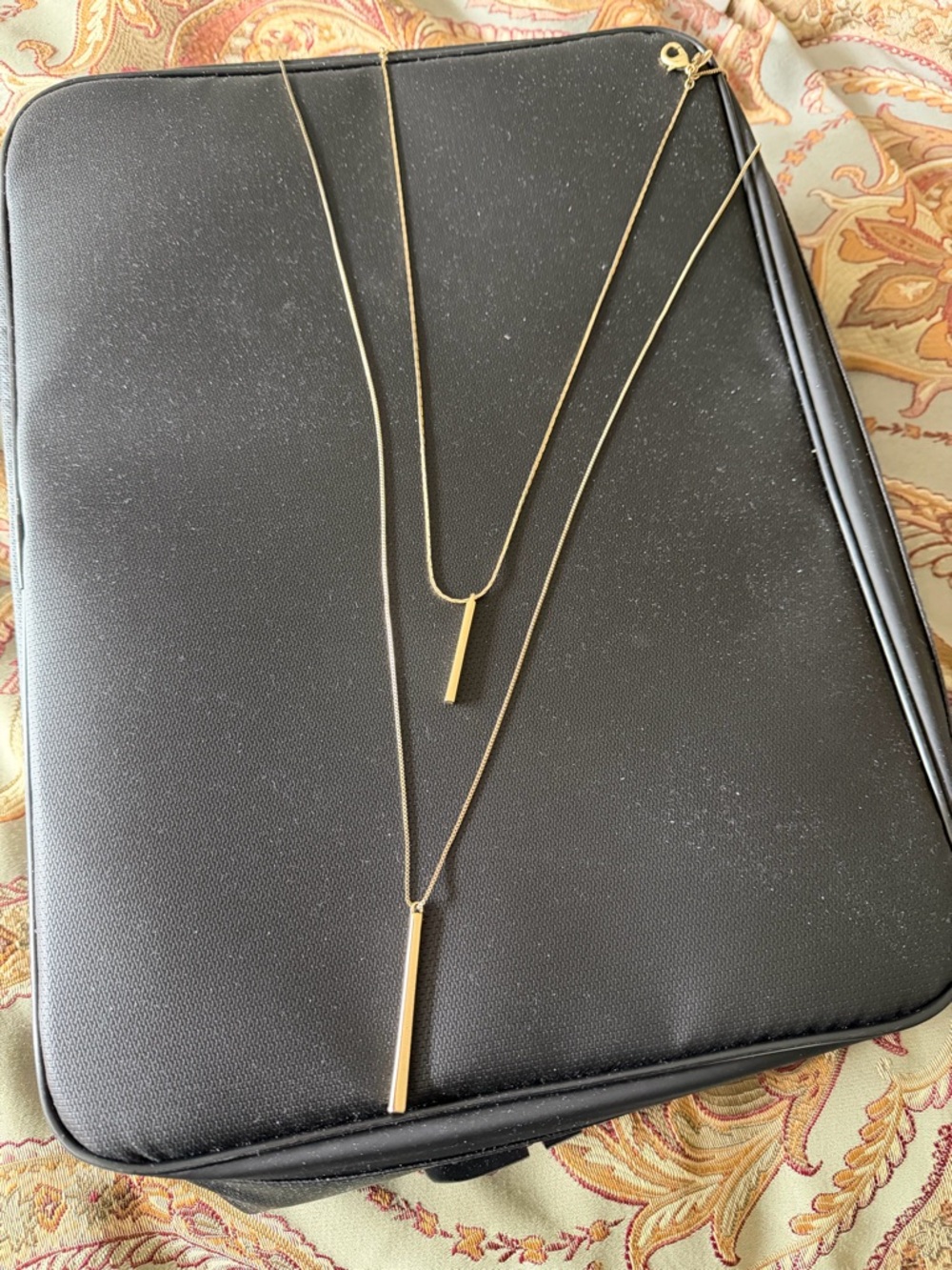 Express Gold Layered Bar Pendant Necklace